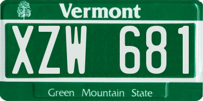 VT license plate XZW681