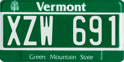 VT license plate XZW691