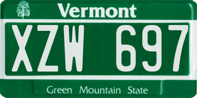 VT license plate XZW697