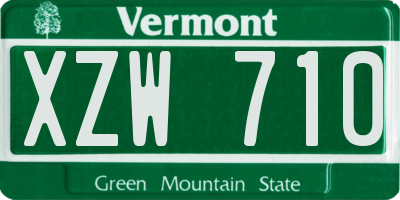 VT license plate XZW710