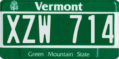 VT license plate XZW714