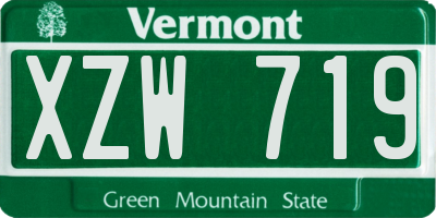 VT license plate XZW719