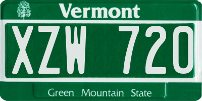VT license plate XZW720