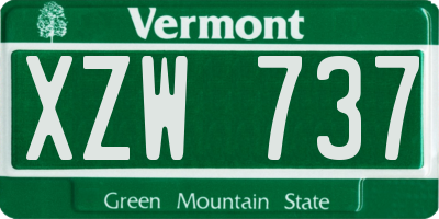 VT license plate XZW737