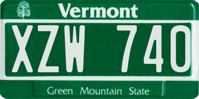 VT license plate XZW740