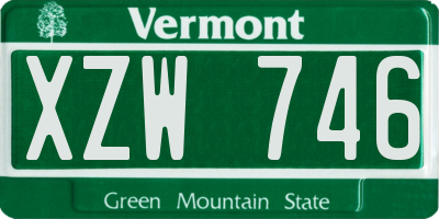 VT license plate XZW746