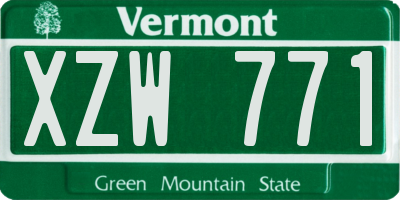 VT license plate XZW771