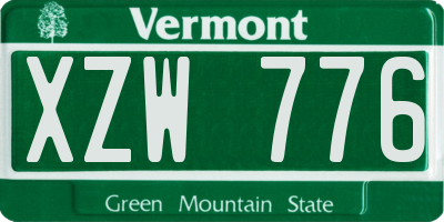 VT license plate XZW776