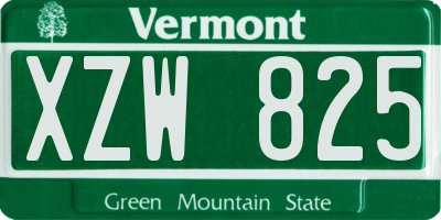 VT license plate XZW825