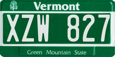 VT license plate XZW827