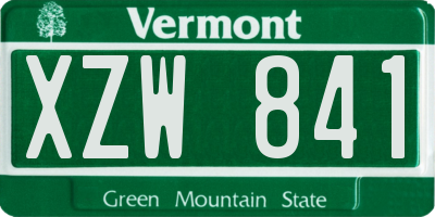 VT license plate XZW841