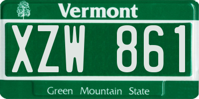 VT license plate XZW861
