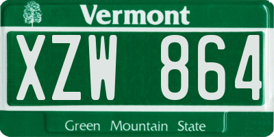 VT license plate XZW864