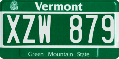 VT license plate XZW879