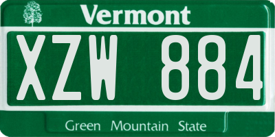 VT license plate XZW884