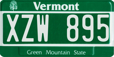 VT license plate XZW895