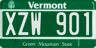 VT license plate XZW901
