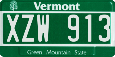 VT license plate XZW913