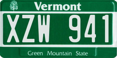 VT license plate XZW941