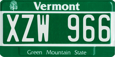 VT license plate XZW966