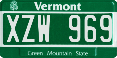 VT license plate XZW969
