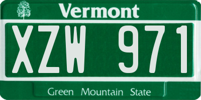 VT license plate XZW971