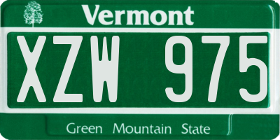 VT license plate XZW975