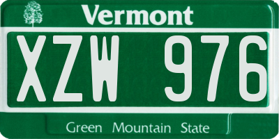 VT license plate XZW976