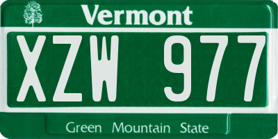 VT license plate XZW977