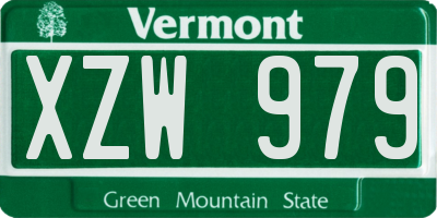 VT license plate XZW979