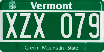 VT license plate XZX079
