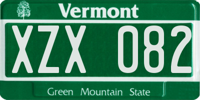 VT license plate XZX082