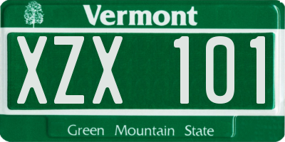 VT license plate XZX101