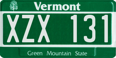 VT license plate XZX131