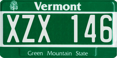 VT license plate XZX146