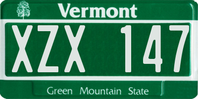 VT license plate XZX147