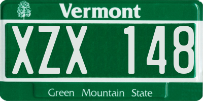 VT license plate XZX148