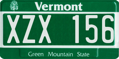 VT license plate XZX156