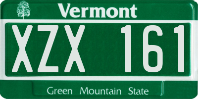 VT license plate XZX161