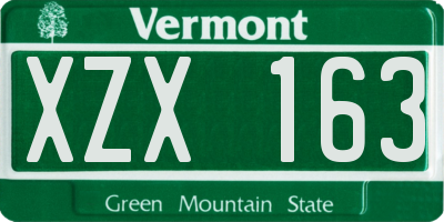 VT license plate XZX163