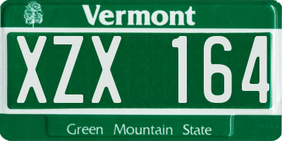 VT license plate XZX164