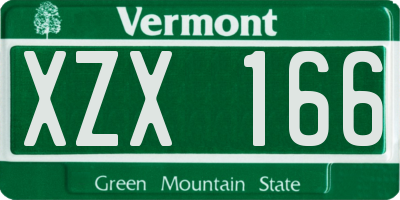 VT license plate XZX166