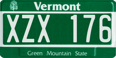 VT license plate XZX176