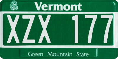 VT license plate XZX177
