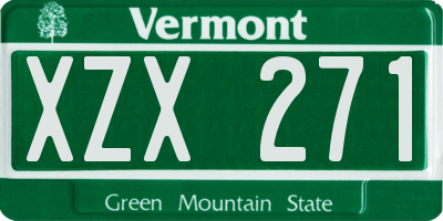 VT license plate XZX271