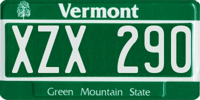 VT license plate XZX290