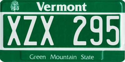 VT license plate XZX295
