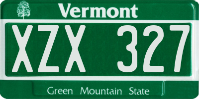 VT license plate XZX327