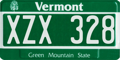 VT license plate XZX328
