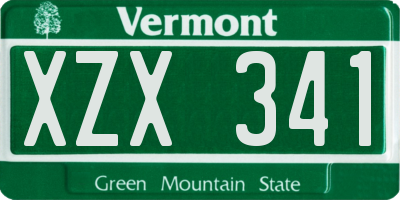VT license plate XZX341